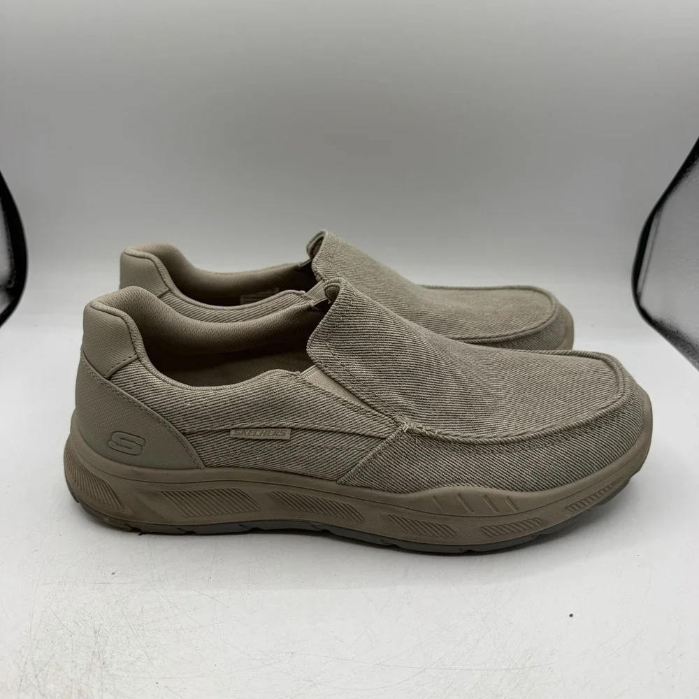 Skechers Cohagen Vierra Shoes Mens Sz 13 Taupe Slip On Comfort Loafers 204848